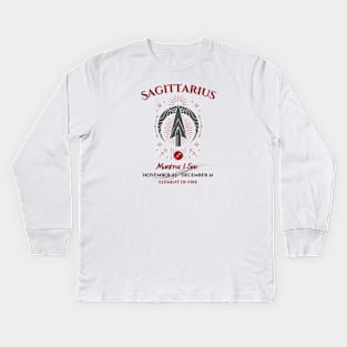 Zodiac Sagittarius Mantra Kids Long Sleeve T-Shirt